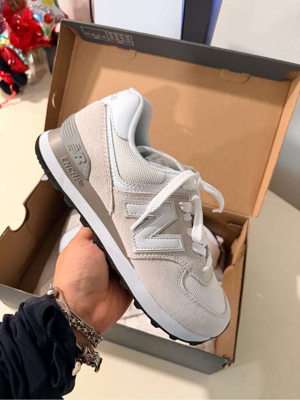 New Balance 574 core Sneakers in Light Grey and White - Picture 8 of 16